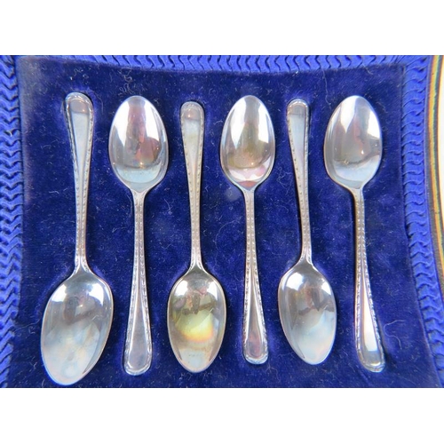 322 - A boxed set of Liberty & Co silver coffee spoons with semi-precious gemstone terminals, hallmarked f... 