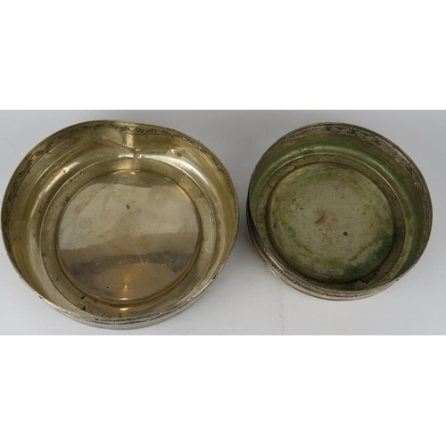 326 - Two Austrian silver bowls, each with swag decorated rim and bearing Austrian silver marks.  One mark... 