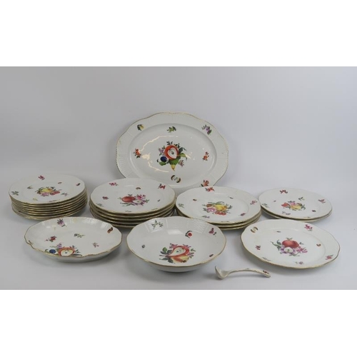 39 - A Herend porcelain part breakfast and dinner service, 20th century. Mainly decorated in the ‘Fruits ... 