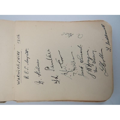 45 - An autograph album containing cricketer’s signatures, circa 1930s. See additional images for further... 