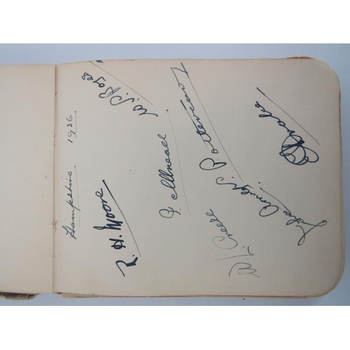 45 - An autograph album containing cricketer’s signatures, circa 1930s. See additional images for further... 