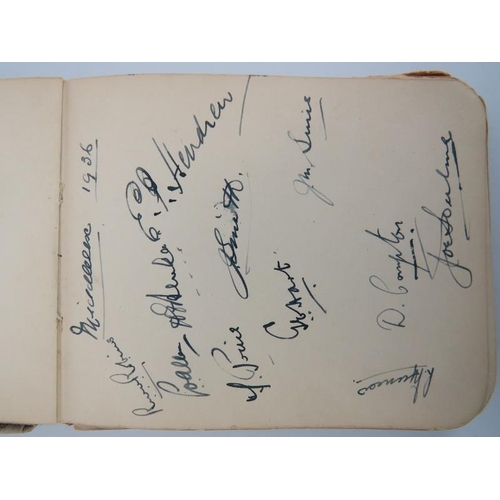 45 - An autograph album containing cricketer’s signatures, circa 1930s. See additional images for further... 