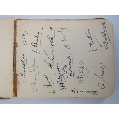 45 - An autograph album containing cricketer’s signatures, circa 1930s. See additional images for further... 