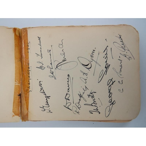 45 - An autograph album containing cricketer’s signatures, circa 1930s. See additional images for further... 