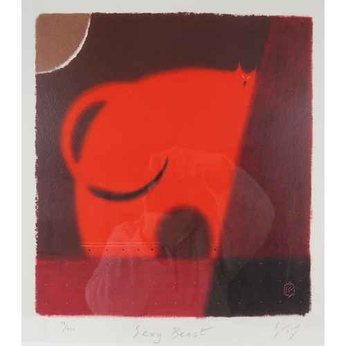 506 - Govinder Nazran - A framed & glazed limited edition lithograph, 76/600, titled 'Sexy Beast', signed ... 