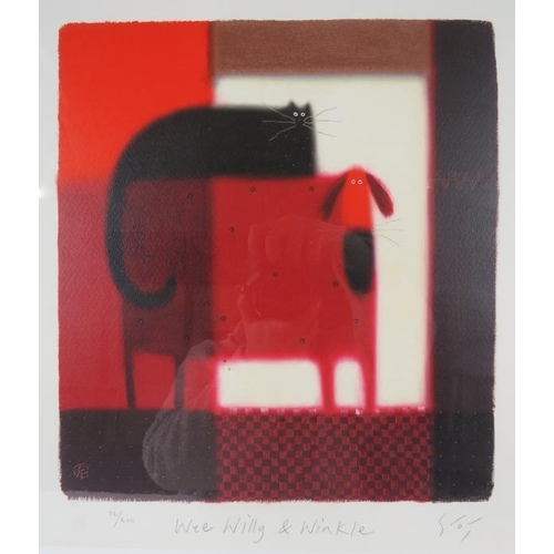 507 - Govinder Nazran - A framed & glazed limited edition lithograph, 76/600, titled 'We Willy & Winkle', ... 