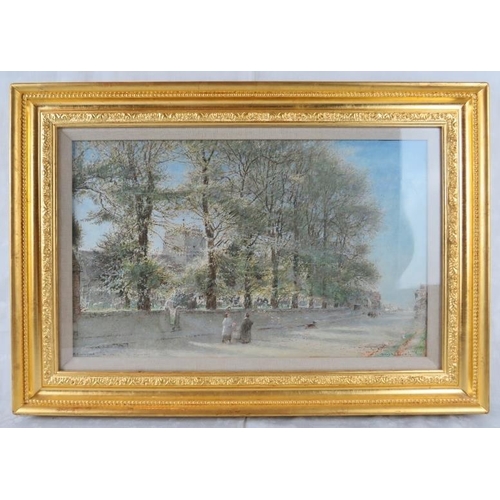 528 - Albert Goodwin, (1845-1932) - A framed & glazed watercolour, 'Sussex road Westham by Pevensey', sign... 