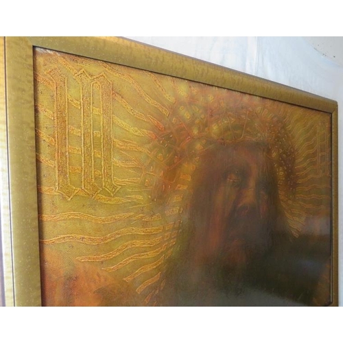 529 - Pietro Psaier (1936/39 - 2004) - A framed oil on canvas. Certificate verso No.4 Crucifixion Jesus of... 