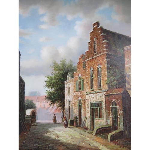 533 - Jonny Gaston (B. 1955), framed oil on panel. York street scene from C. 1820. Signed lower right Jonn... 