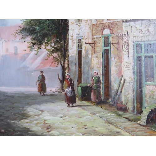 533 - Jonny Gaston (B. 1955), framed oil on panel. York street scene from C. 1820. Signed lower right Jonn... 