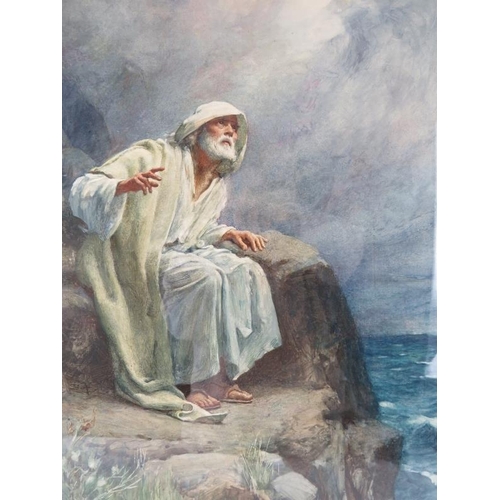 540 - Harold Copping (1863-1932) - A framed & glazed watercolour, 'St John in the Isle of Patmos', signed ... 