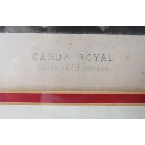 543 - A framed & glazed photogravure, 'Garde Royal London Beefeater'. 29cm x 23cm (11 1/2