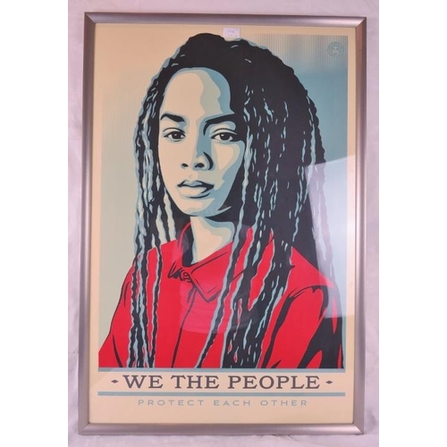 554 - Three Shepard fairy prints 'We the People -'Protect Each Other' , 'Greater Than Fear' and 'Defend Di... 