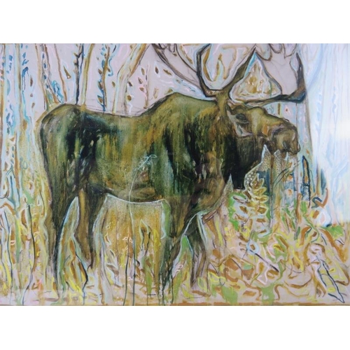 556 - Billy Childish - A framed & glazed artist's proof, 'Moose'. 23cm x 30cm (9