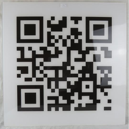 557 - Mark Fuller - Two QR codes set on Perspex. 76cm x 76cm (30