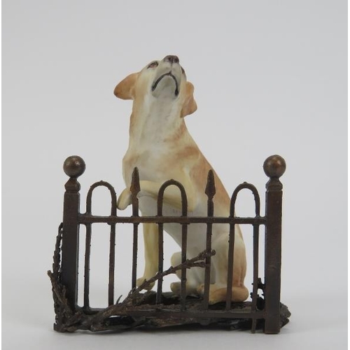 56 - A Royal Worcester porcelain’ Yellow Labrador’ by Doris Lindner and two miniature dog figurines. Comp... 