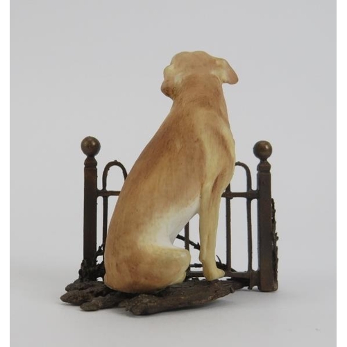 56 - A Royal Worcester porcelain’ Yellow Labrador’ by Doris Lindner and two miniature dog figurines. Comp... 