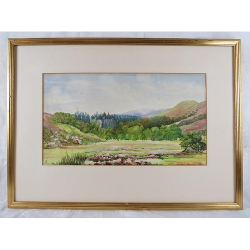 562 - Viscountess Darnley (20th century) - Three framed watercolours, 'Dolreavoch Lodge', 'Dormoch Sands' ... 