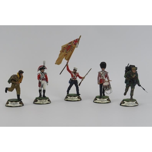 57 - A group of five Charles C Stadden Studio hand painted pewter military figurines. Comprising a ‘Drum ... 