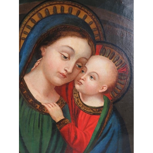 570 - Madonna & Child - A framed oil on board, study of 'Madonna & child', unsigned. 37cm x 34cm (14 1/2