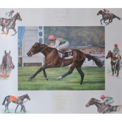 582 - Two horse racing prints, 'We Three Kings Red Rum/Arkle/Dessert Orchid' and the Collectors series of ... 