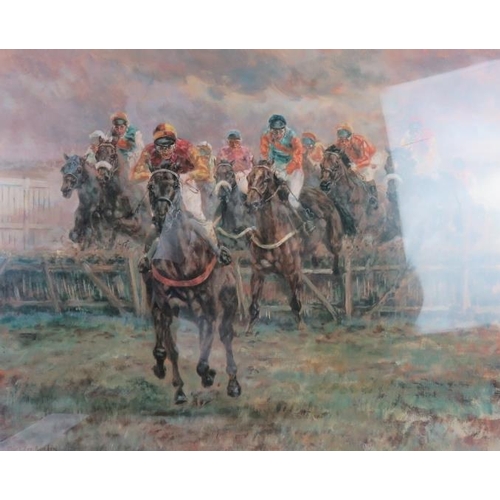 583 - Two horse racing prints, Clare Eva Burton, limited edition, 435/600 and 'Dessert Orchid Over the Wat... 