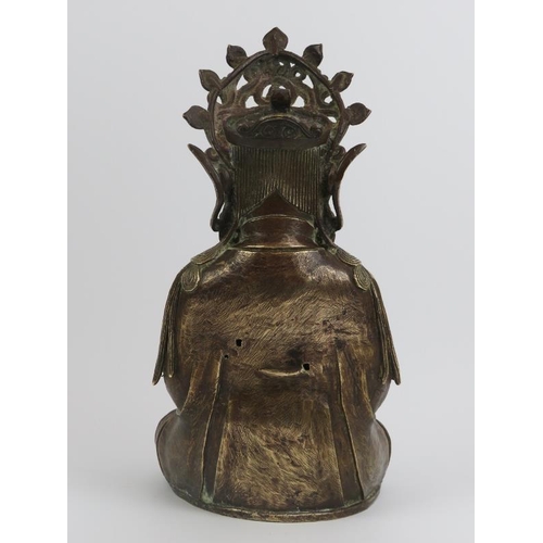 77 - A large Chinese bronze figure of Guanyin, 19th century or earlier. Stylistically similar to Ming Dyn... 