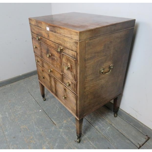 761 - A good George III mahogany gentleman’s washstand, the hinged top opening to reveal a fitted interior... 