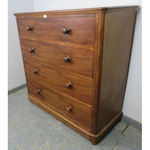 840 - An unusual Victorian mahogany chest, the top section with fall front, opening onto a fitted interior... 