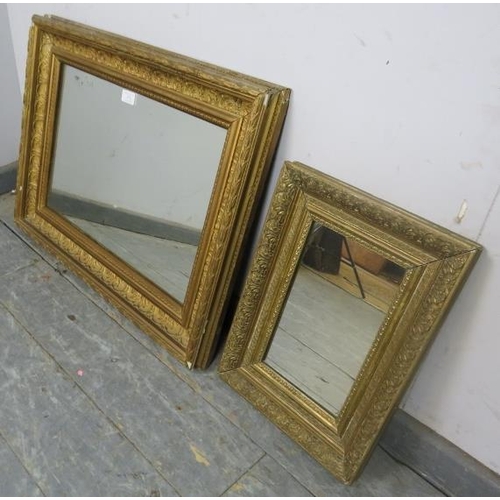 875 - Two antique wall mirrors within ornate gilt gesso frames with moulded acanthus leaf decoration. 
H54... 