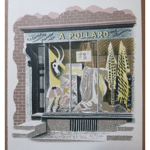 589 - Eric Ravilious - Unframed lithograph, 'Furrier's Shop', originally published in a book from 1938 cal... 