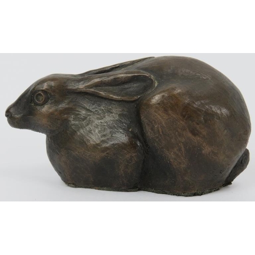 112 - Four bronze and metalwear ornaments, 19th/20th century. Comprising a bronzed figure of a hare by Jul... 