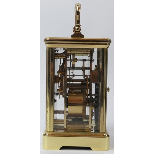 119 - A French L'Epee brass carriage clock, 20th century. Dial signed ‘L’Epee Fondee en 1839 Sainte Suzann... 