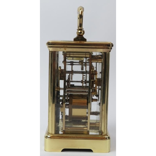 119 - A French L'Epee brass carriage clock, 20th century. Dial signed ‘L’Epee Fondee en 1839 Sainte Suzann... 