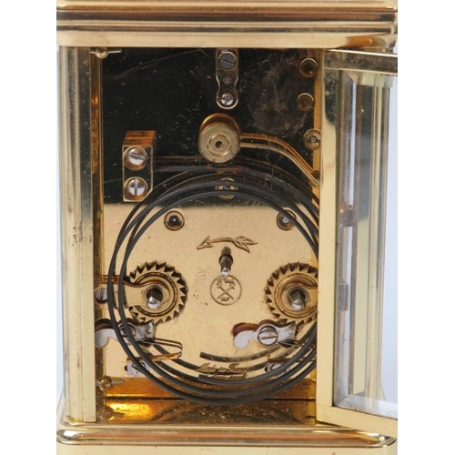 119 - A French L'Epee brass carriage clock, 20th century. Dial signed ‘L’Epee Fondee en 1839 Sainte Suzann... 