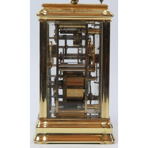 120 - A French L'Epee brass repeater carriage clock, 20th century. Dial signed ‘L’Epee Fondee en 1839 Sain... 