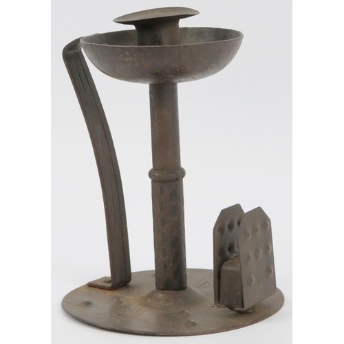 13 - A Viennese Arts and Crafts ‘Goberg’ secessionist iron chamber stick designed by Hugo Berger, early 2... 