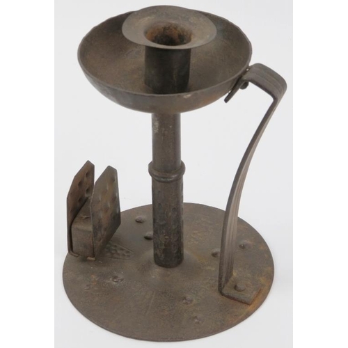 13 - A Viennese Arts and Crafts ‘Goberg’ secessionist iron chamber stick designed by Hugo Berger, early 2... 