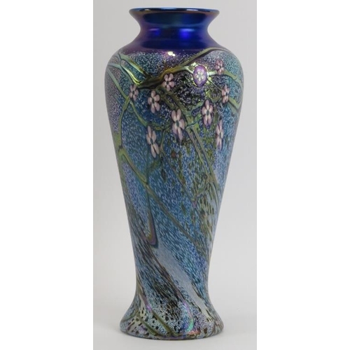 165 - An Okra iridescent favrile glass vase designed by Richard P Golding, dated 2004. Signed and dated be... 