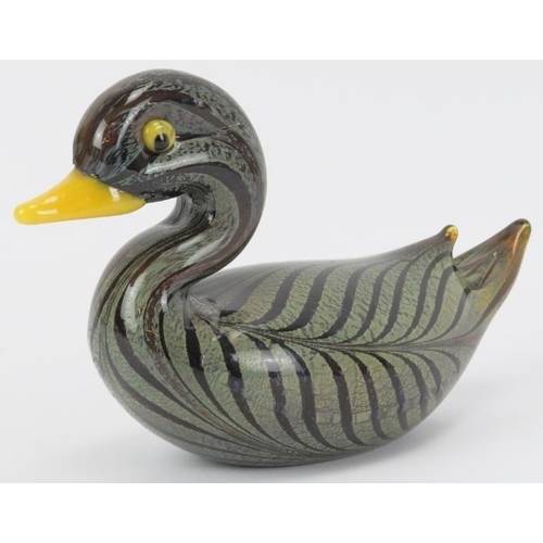 18 - A Murano glass duck, 20th century. Possibly by Franco Moretti. 20.5 cm length.
Condition report: Goo... 