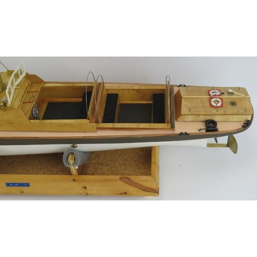 200 - Toys and Models: An RC steam pleasure cruiser model boat. With a painted white and grey hull and var... 