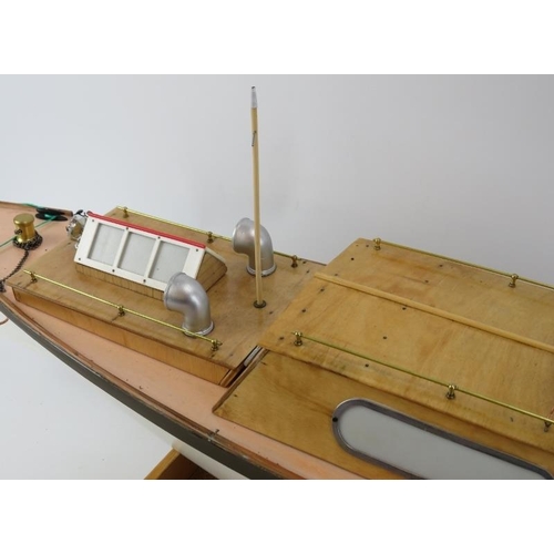 200 - Toys and Models: An RC steam pleasure cruiser model boat. With a painted white and grey hull and var... 