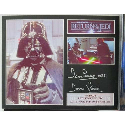 202 - Star Wars: A David Prowse hand signed photographic montage, a Limited Edition Darth Vader model figu... 