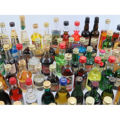 224 - A large collection of miniature spirits and liqueurs. (Quantity).
Condition report: Mostly in good v... 