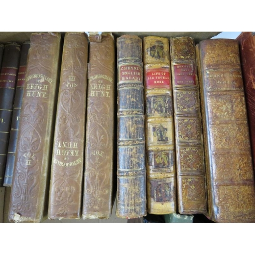 274 - 23 mixed mainly leather bound books including Aesop's Fables, J W Carlyle, Leigh Hunt and Wilkinson'... 