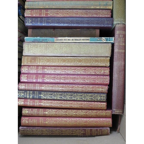 276 - A collection of late 19th/early 20th century classic books including Dickens, Hardy, Bronte, Trolope... 