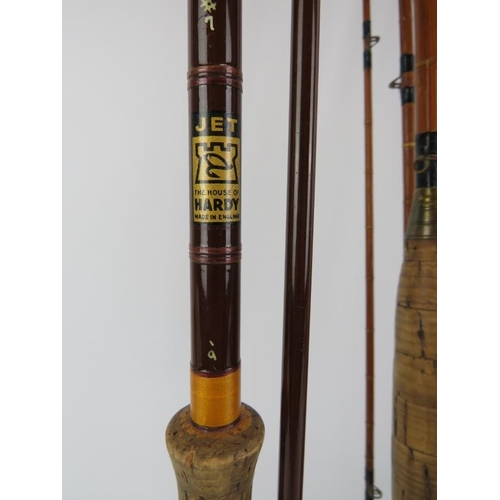 283B - Six vintage fly fishing rods. Notable rods include ‘The Perfection’ Palakona split cane rod and a ‘J... 