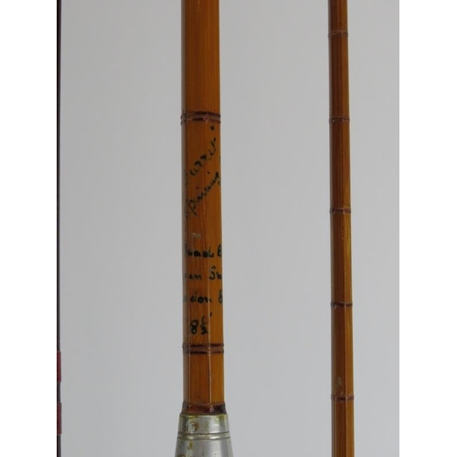 283B - Six vintage fly fishing rods. Notable rods include ‘The Perfection’ Palakona split cane rod and a ‘J... 