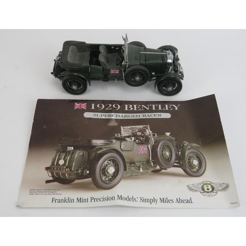 286A - A Franklin Mint 1929 Bentley die-cast model car. 19.5 cm length. Condition report: Some age related ... 