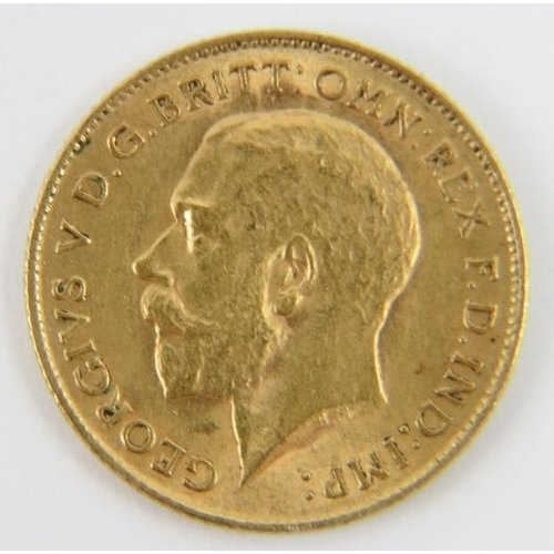 303 - A George V 1912 gold half sovereign coin.